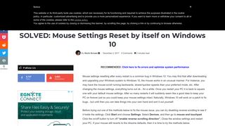 
                            3. SOLVED: Mouse Settings Reset by itself on Windows 10 - Appuals.com