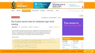 
                            2. [Solved] My Crystal reports asks for database login while loading ...