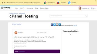 
                            13. Solved: My domain is pointing to WIX. How do I set up FTP ... - GoDaddy