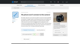 
                            6. SOLVED: My phone won't connect to the camera! - Samsung NX30 - iFixit