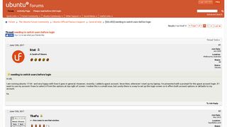 
                            5. [SOLVED] needing to switch users before login - Ubuntu Forums