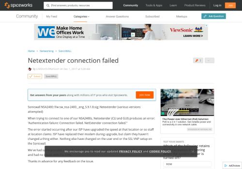 
                            6. [SOLVED] Netextender connection failed - SonicWALL - Spiceworks ...