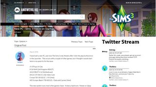 
                            9. Solved: New PC - Sims 3 Freeze on Startup - Answer HQ