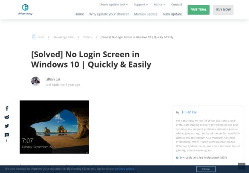 
                            3. [Solved] No Login Screen in Windows 10 - Driver Easy