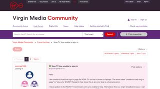 
                            9. Solved: Now TV box unable to sign in - Virgin Media Community