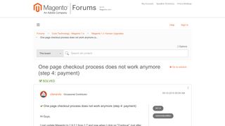 
                            6. Solved: One page checkout process does not work anymore (s ...
