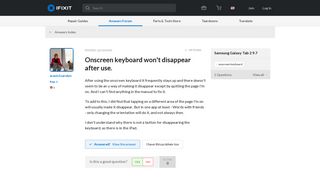 
                            8. SOLVED: Onscreen keyboard won't disappear after use. - Samsung ...