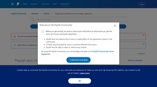 
                            11. Solved: Paypal says my Bank account already registered... - PayPal ...