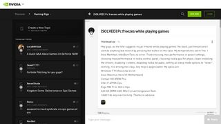 
                            6. (SOLVED) Pc freezes while playing games - GeForce Forums