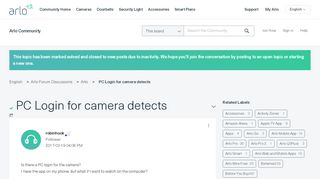 
                            8. Solved: PC Login for camera detects - Arlo Communities