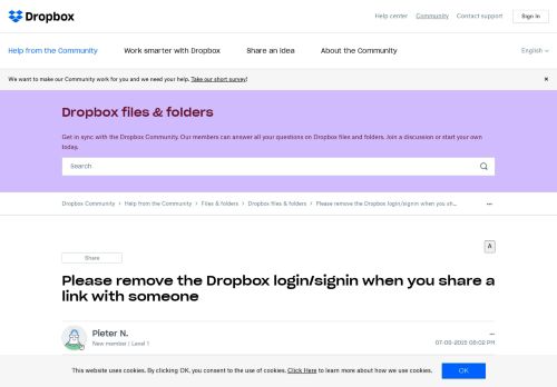 
                            3. Solved: Please remove the Dropbox login/signin when you sh ...