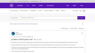 
                            3. Solved: problem with bt yahoo mail - BT Community