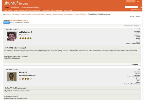 
                            9. [SOLVED] ProFTPD with root access? - Ubuntu Forums