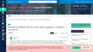
                            7. Solved: Publish to Tableau Server, Error after upgrade to ... - Alteryx ...