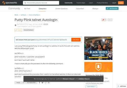
                            4. [SOLVED] Putty Plink telnet Autologin - General Software Forum ...