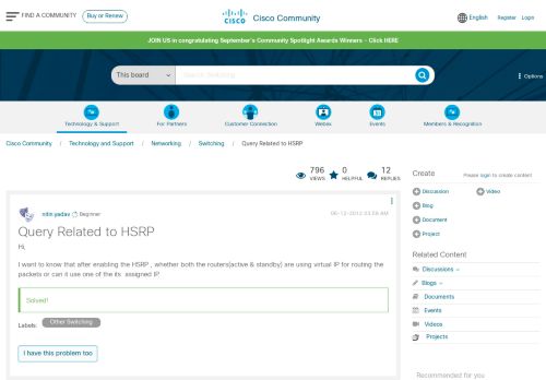 
                            13. Solved: Query Related to HSRP - Cisco Community