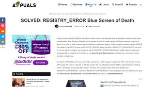 
                            7. SOLVED: REGISTRY_ERROR Blue Screen of Death - Appuals.com