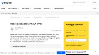 
                            10. Solved: Reset password without email - Dropbox Community - 261895