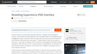 
                            5. [SOLVED] Resetting Supermicro IPMI interface - General Hardware ...