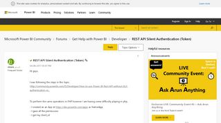 
                            9. Solved: REST API Silent Authentication (Token) - Microsoft Power ...