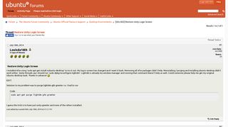 
                            6. [SOLVED] Restore Unity Login Screen - Ubuntu Forums