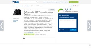 
                            5. SOLVED: Safescan ta 850 Time Attendance System - Fixya