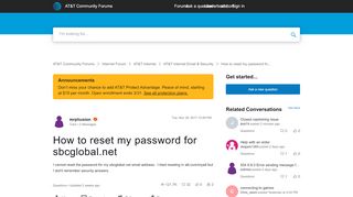 
                            12. Solved: sbcglobal.net password reset - AT&T Community