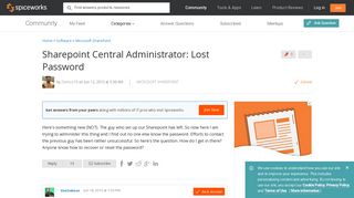 
                            6. [SOLVED] Sharepoint Central Administrator: Lost Password ...