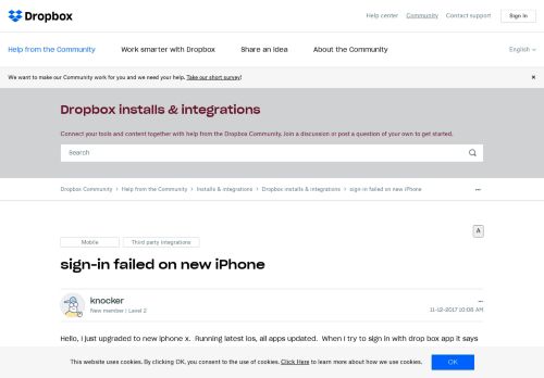 
                            8. Solved: sign-in failed on new iPhone - Dropbox Community - 252269