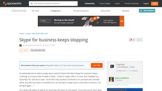 
                            11. [SOLVED] Skype for business keeps stopping - Office 365 ...