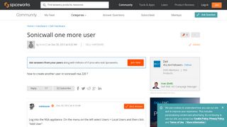 
                            12. [SOLVED] Sonicwall one more user - Dell Hardware - Spiceworks ...