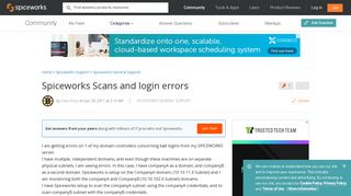 
                            11. [SOLVED] Spiceworks Scans and login errors - Spiceworks General ...