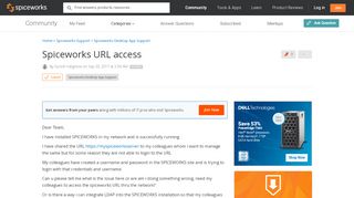 
                            5. [SOLVED] Spiceworks URL access - Spiceworks Desktop App Support ...