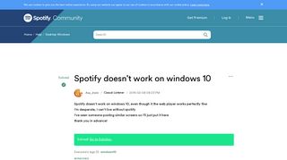 
                            9. Solved: Spotify doesn't work on windows 10 - The Spotify Community