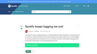 
                            13. Solved: Spotify keeps logging me out! - The Spotify Community