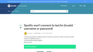 
                            6. Solved: Spotify won't connect to last.fm (invalid username ...