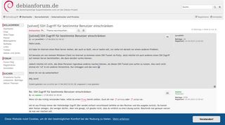 
                            4. [solved] SSH Zugriff für bestimmte Benutzer einschränken ...