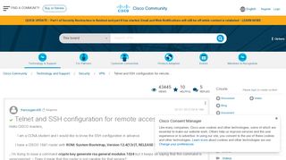 
                            11. Solved: Telnet and SSH configuration for remote... - Cisco Community
