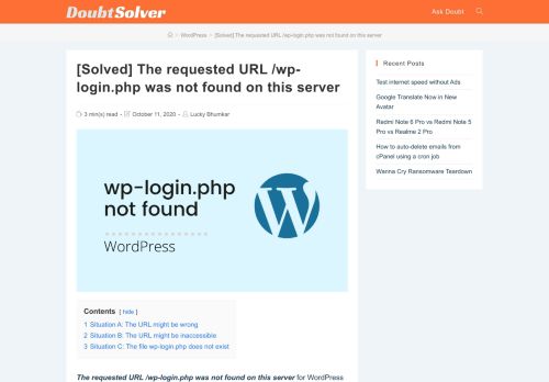 
                            11. [Solved] The requested URL /wp-login.php was not found on this server