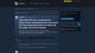 
                            5. (SOLVED) The SSL certificate for https://store.steampowered.com ...