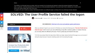 
                            8. SOLVED: The User Profile Service failed the logon - Appuals