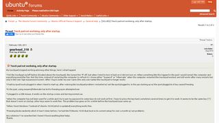 
                            6. [SOLVED] Touch pad not workeing, only after startup. - Ubuntu Forums