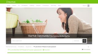
                            10. Solved: TP-Link Archer C9 Reset of router password - StarHub ...