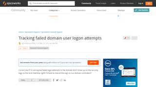 
                            6. [SOLVED] Tracking failed domain user logon attempts - Spiceworks ...