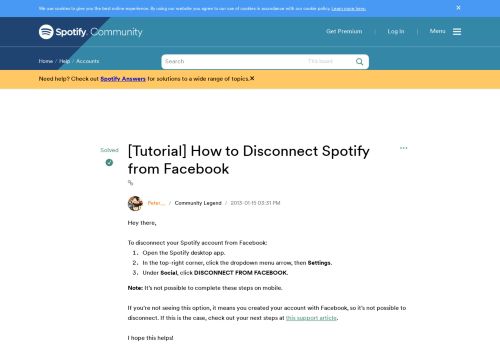
                            13. Solved: [Tutorial] How to Disconnect Spotify from Facebook - The ...