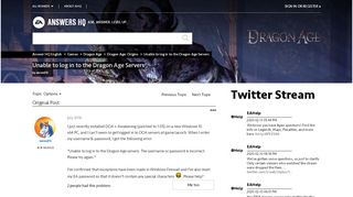 
                            5. Solved: Unable to log in to the Dragon Age Servers - Answer HQ