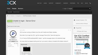 
                            1. Solved - Unable to login - Server Error | 3CX - Software Based ...
