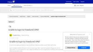 
                            7. Solved: Unable to login to FreedomE VPN? - F-Secure Community - 89235