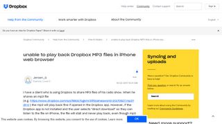 
                            4. Solved: unable to play back Dropbox MP3 files in iPhone we ...