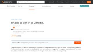 
                            1. [SOLVED] Unable to sign in to Chrome. - Google Apps - Spiceworks ...